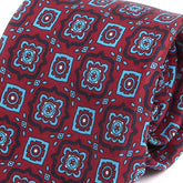 Cass Burgundy Mac-Inspired Motif Print Tie - Tie Doctor
